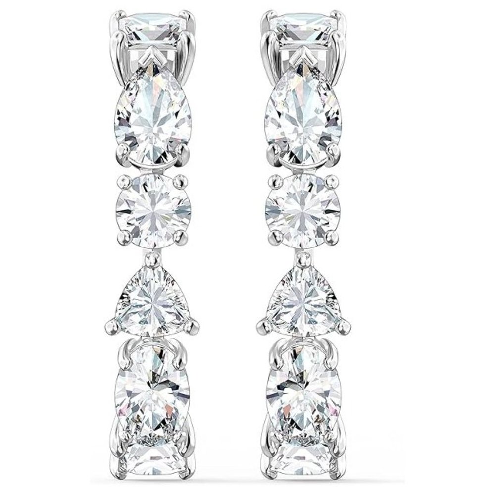 NWT Sparkling Bling Swarovski Crystal Rhinestone Hoop Pierced Earrings +… - Picture 3 of 6